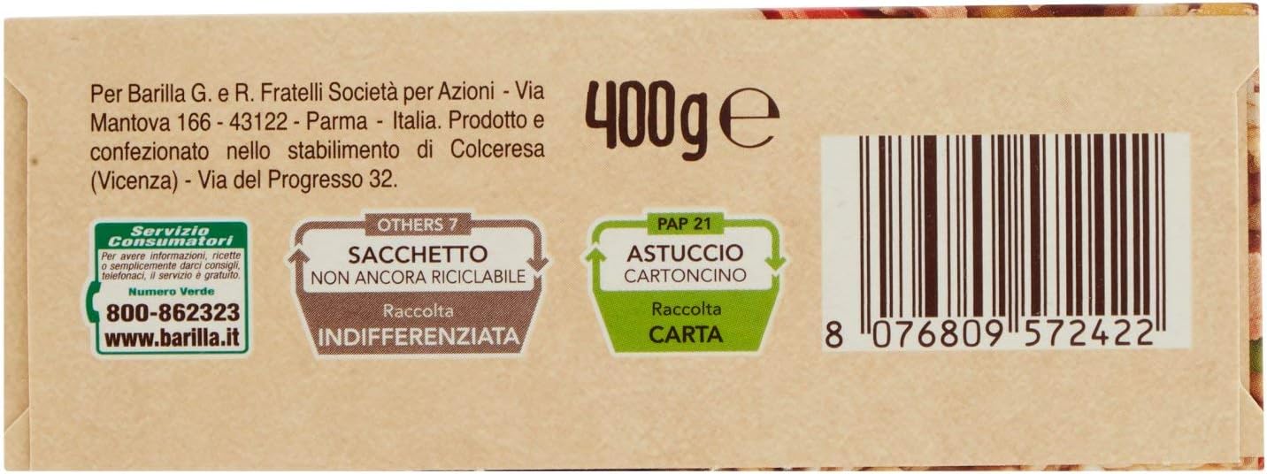 Barilla Mix 5 Cereali con Riso Rosso, Fonte di Fibre, 400g