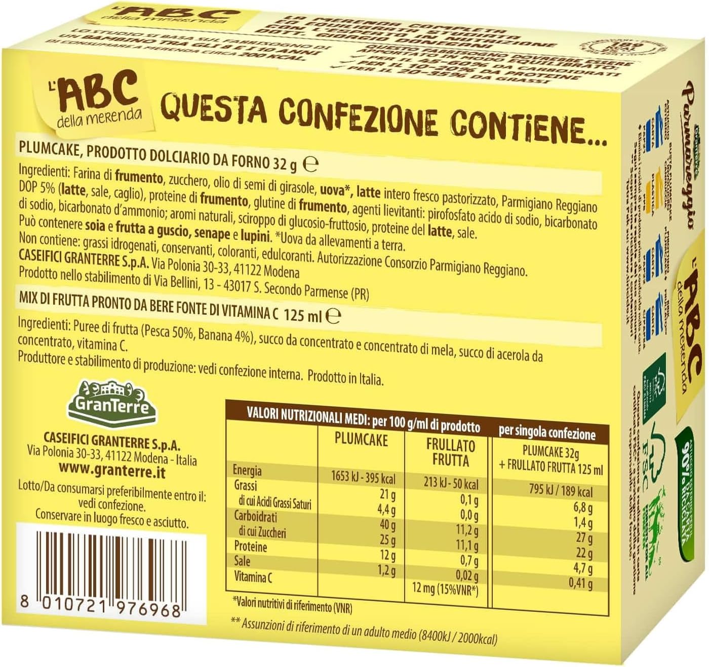 Parmareggio l'Abc della Merenda - Plumcake - 0.16 kg