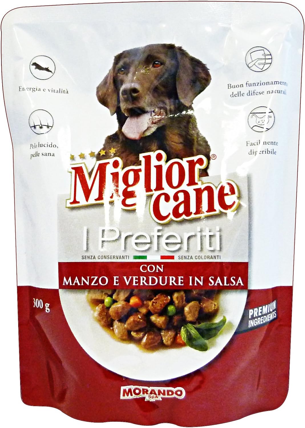 MIGLIOR CANE Busta 300 gr. "i preferiti" umido manzo/verdure