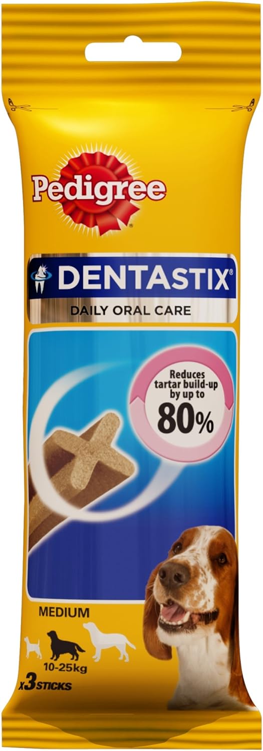 Pedigree Daily DentaStix per cani di taglia media, confezione da 3 (Bulk deal of 18) 1386g