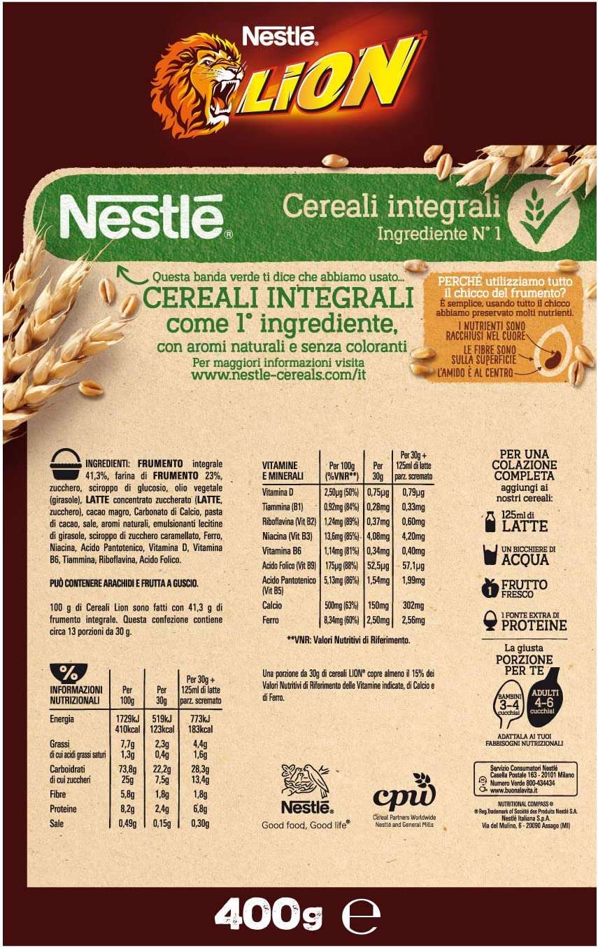Nestlé Lion Cereali al Cioccolato e Caramello 400 g