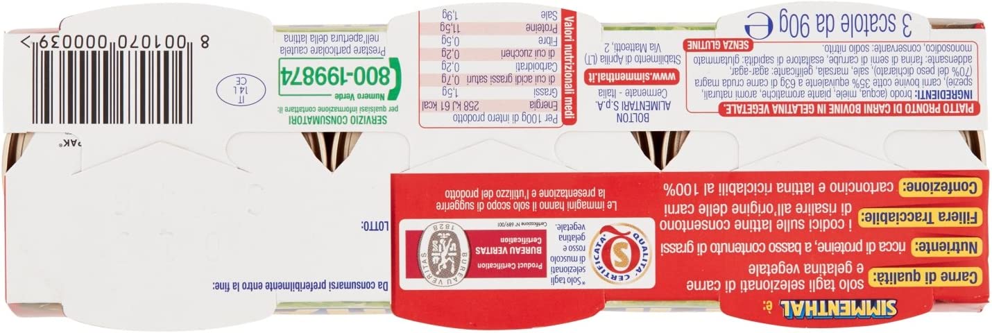 Simmenthal carni bovine in gelatina vegetale 7 x 90 g