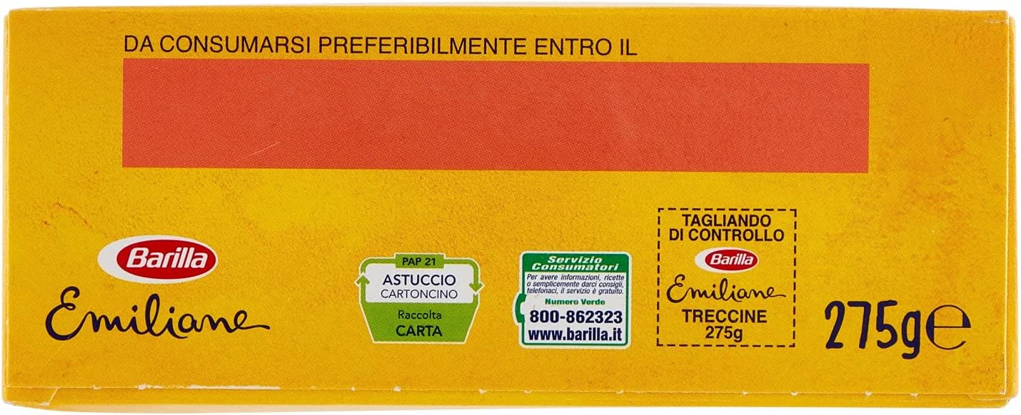 Barilla Le Emiliane Treccine all'Uovo con Uova Fresche, Pastina per Minestre e Zuppe, 275g