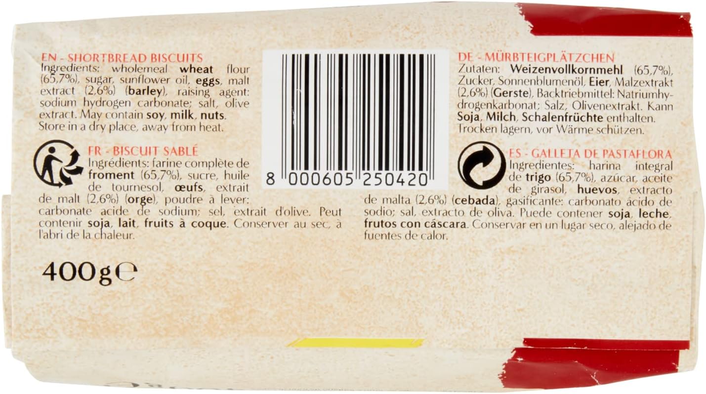 Semplicissimi Doria Frollini con Farina Integrale e Malto d'Orzo - sacco 400g