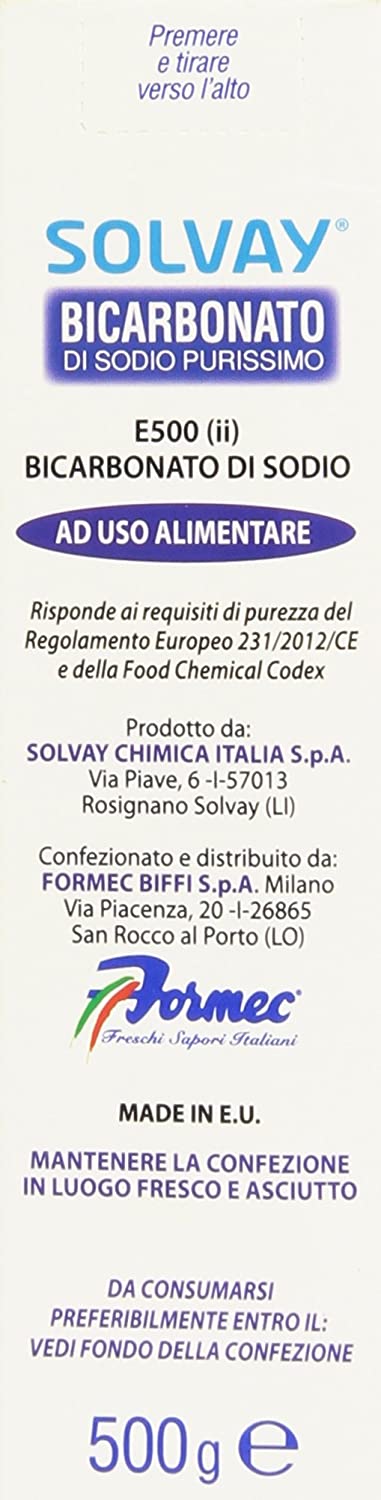 Solvay - Bicarbonato Di Sodio, Ad Uso Alimentare , 500 G