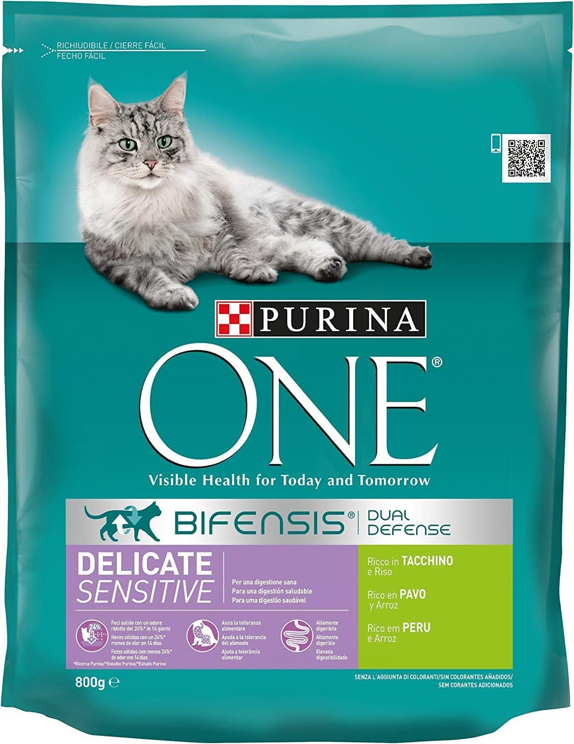 Purina One Bifensis Delicate Crocchette Gatti Tacchino 800g