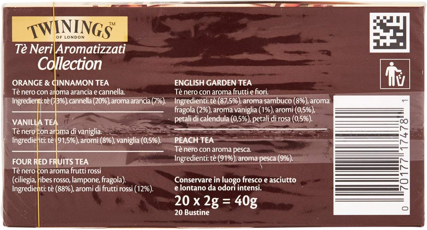 Twinings Tè Neri Aromatizzati, 5 Gusti, 20 Bustine