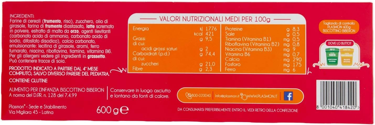 Plasmon Biscotto Biberon - 600g