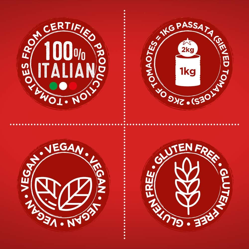 Mutti passata di pomodoro confezione da 12 barattoli in vetro da 700 grammi ciascuno (1000042925)