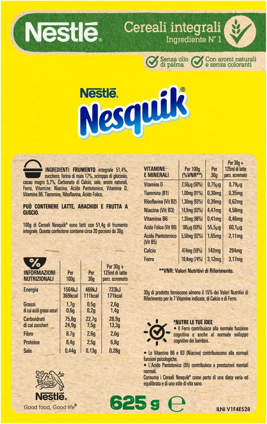 NESQUIK Palline di Cereali con Frumento Integrale e Cacao 625g