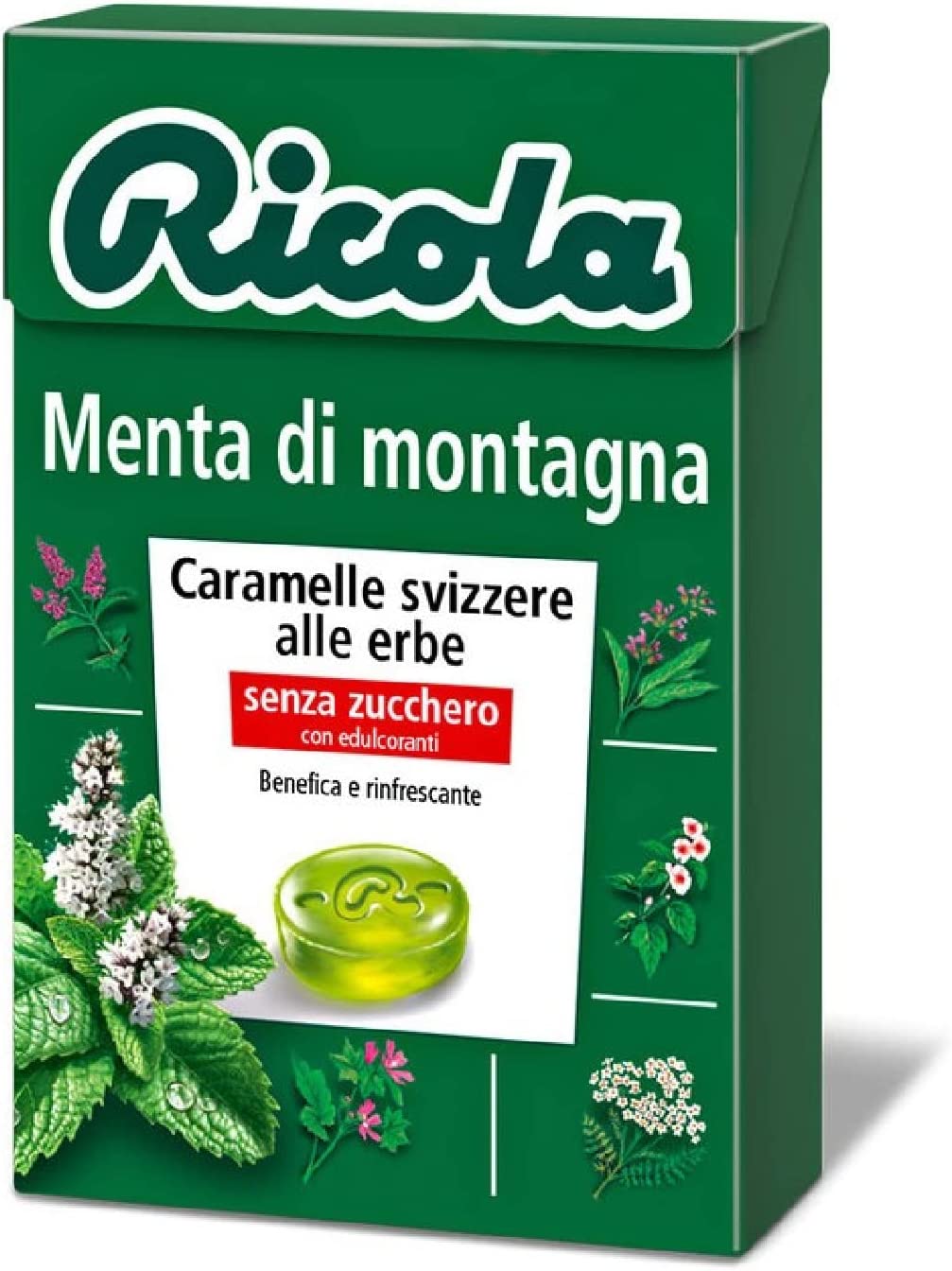 10 Astucci Caramelle Svizzere alle Erbe Ricola Menta di Montagna da 50 g