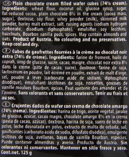 Loacker Dark Chocolate Quadratini Wafer Biscuits 125 g (Pack of 6)