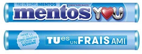 Mentos Mint Chewy Dragees, Confetti masticabili alla menta, Confezione da 40 rotoli x 38 g