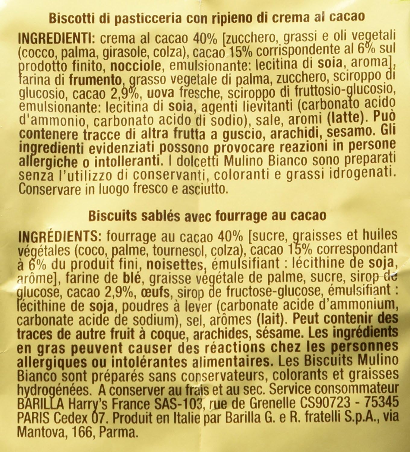 Mulino Bianco: "Chicche" Shortcake ripieno di crema di cacao - 200 g (confezione da 2)