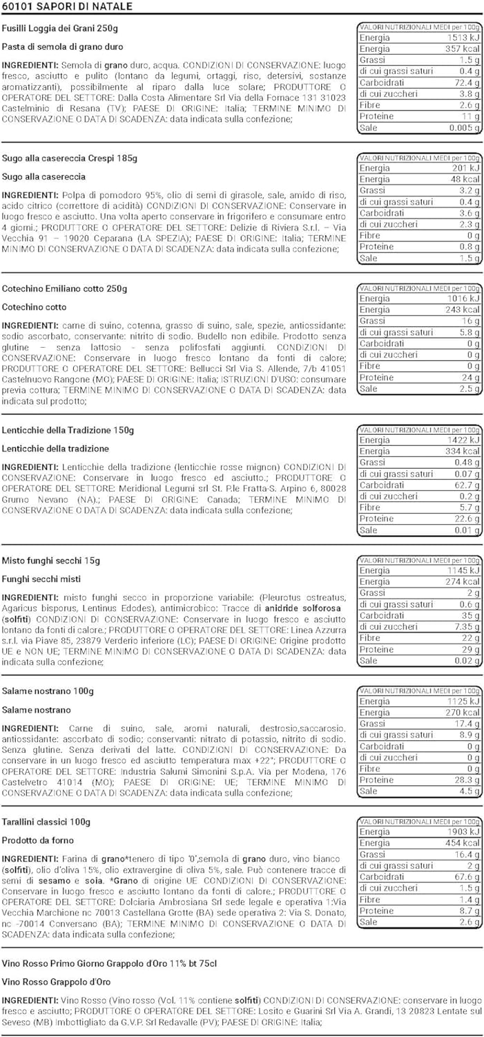 Cesto Natalizio Regalidea Sapori di Natale - 8 pezzi