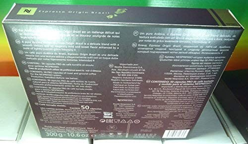 Nespresso Espresso Origin Brazil PRO COFFEE 50 Capsules (for Gemini, Zenius, Aguila Coffee Machines) New