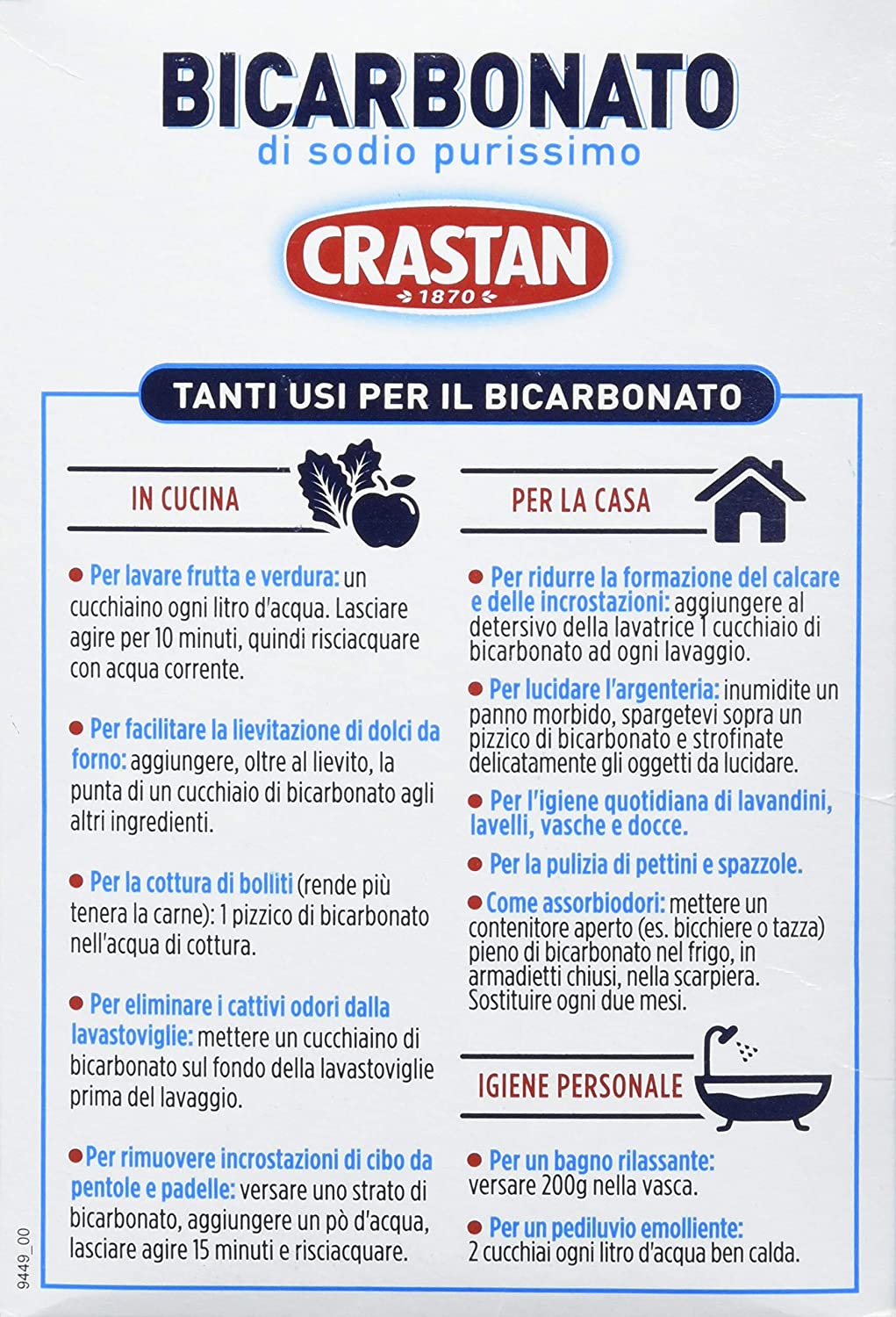 Crastan Policarbonato di Sodio per Uso Alimentare - 500 gr