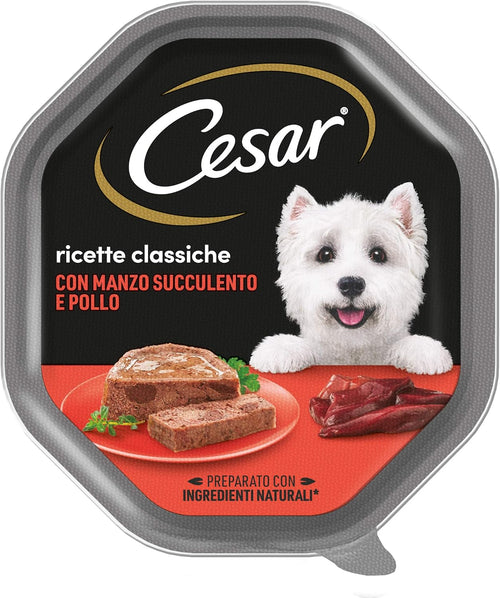 Donazione ad ENPA - Cesar Scelta dello Chef Cibo per Cane, con Pollo, Verdure e Riso Integrale150 g - 14 Vaschette