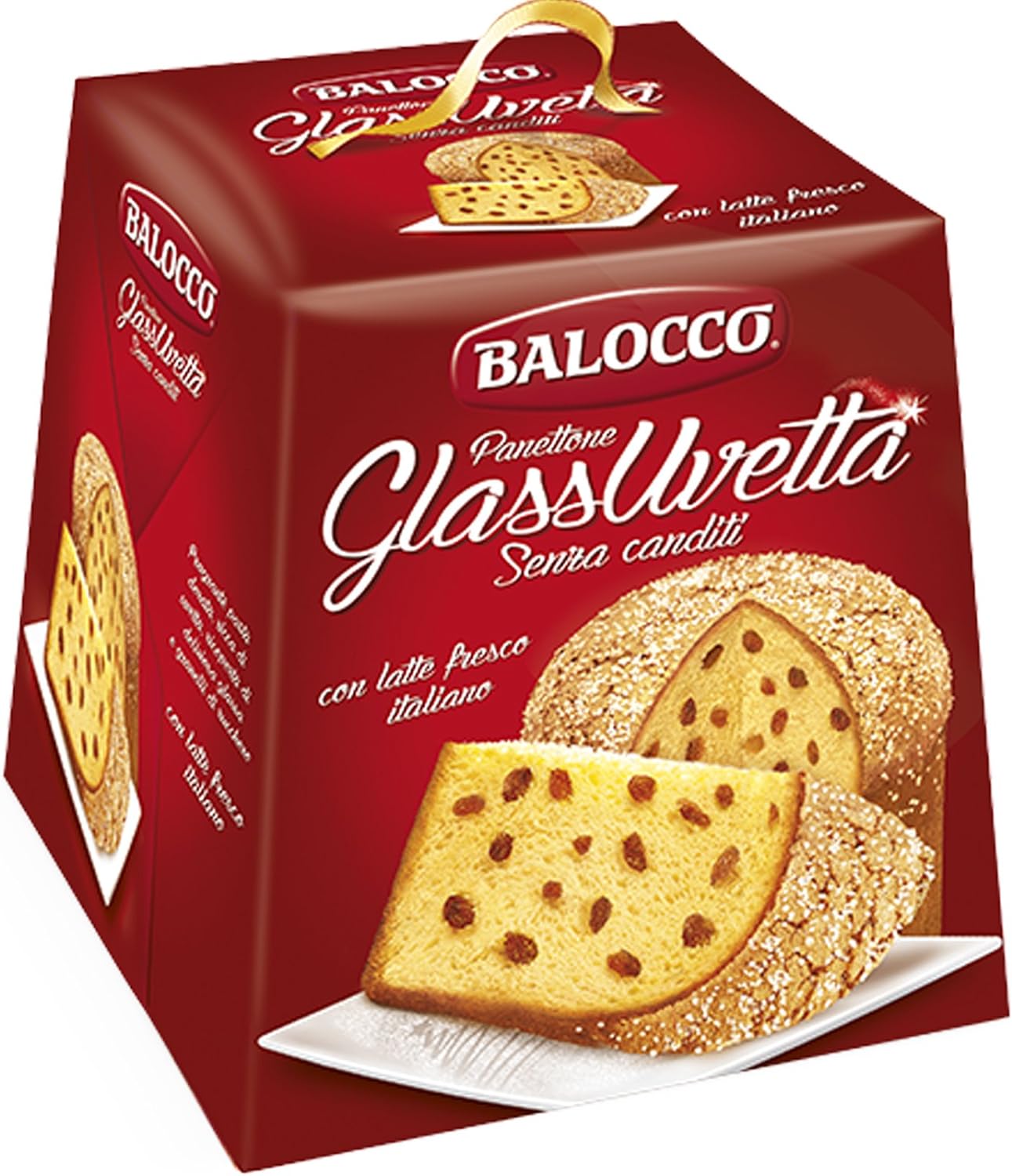PANETTONE BALOCCO 750 GR GLASSUVETTA SENZA CANDITI NATALE CLASSICO UVETTA GLASSA