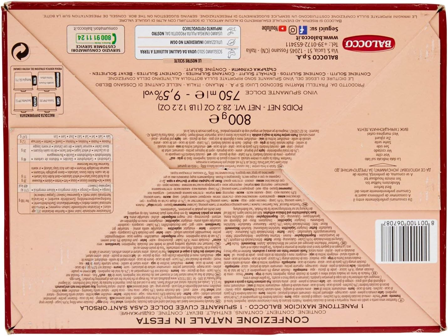 Balocco Natale in Festa Panettone Maxiciock e Casa Sant'Orsola Vino Spumante Dolce, 750ml