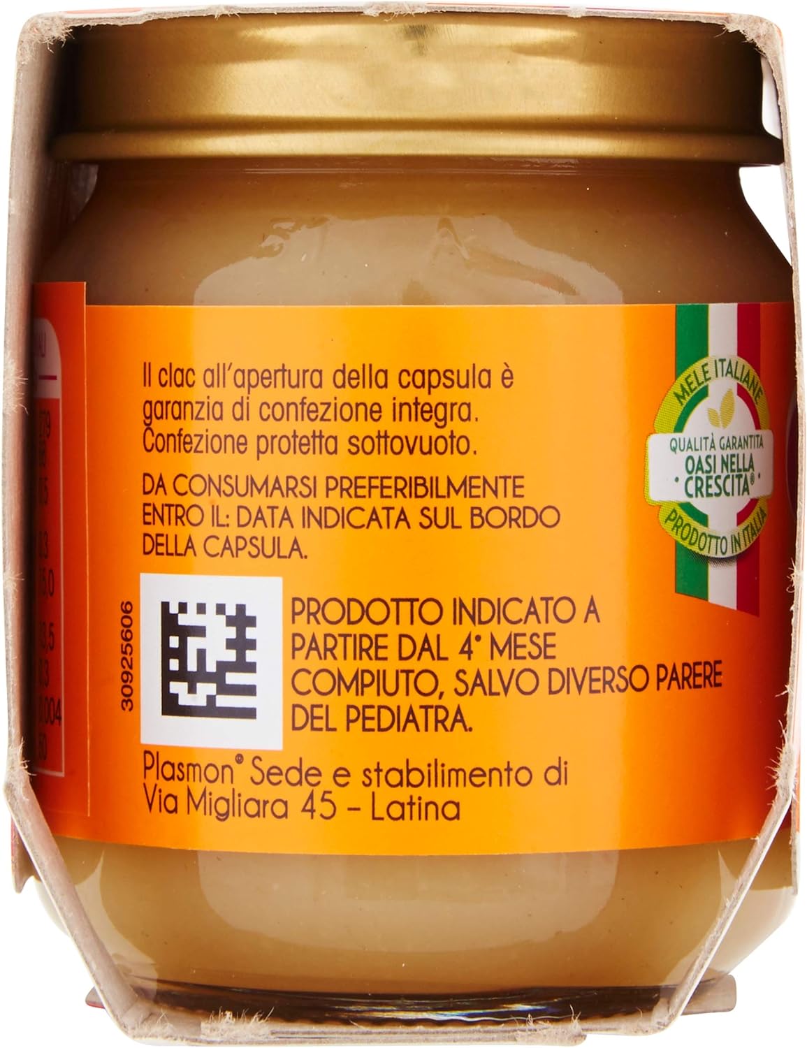 Plasmon Omogeneizzato Frutta Mela 2x104g Vasetti con Mele Italiane, 100% naturale, con aggiunta di Vitamina C