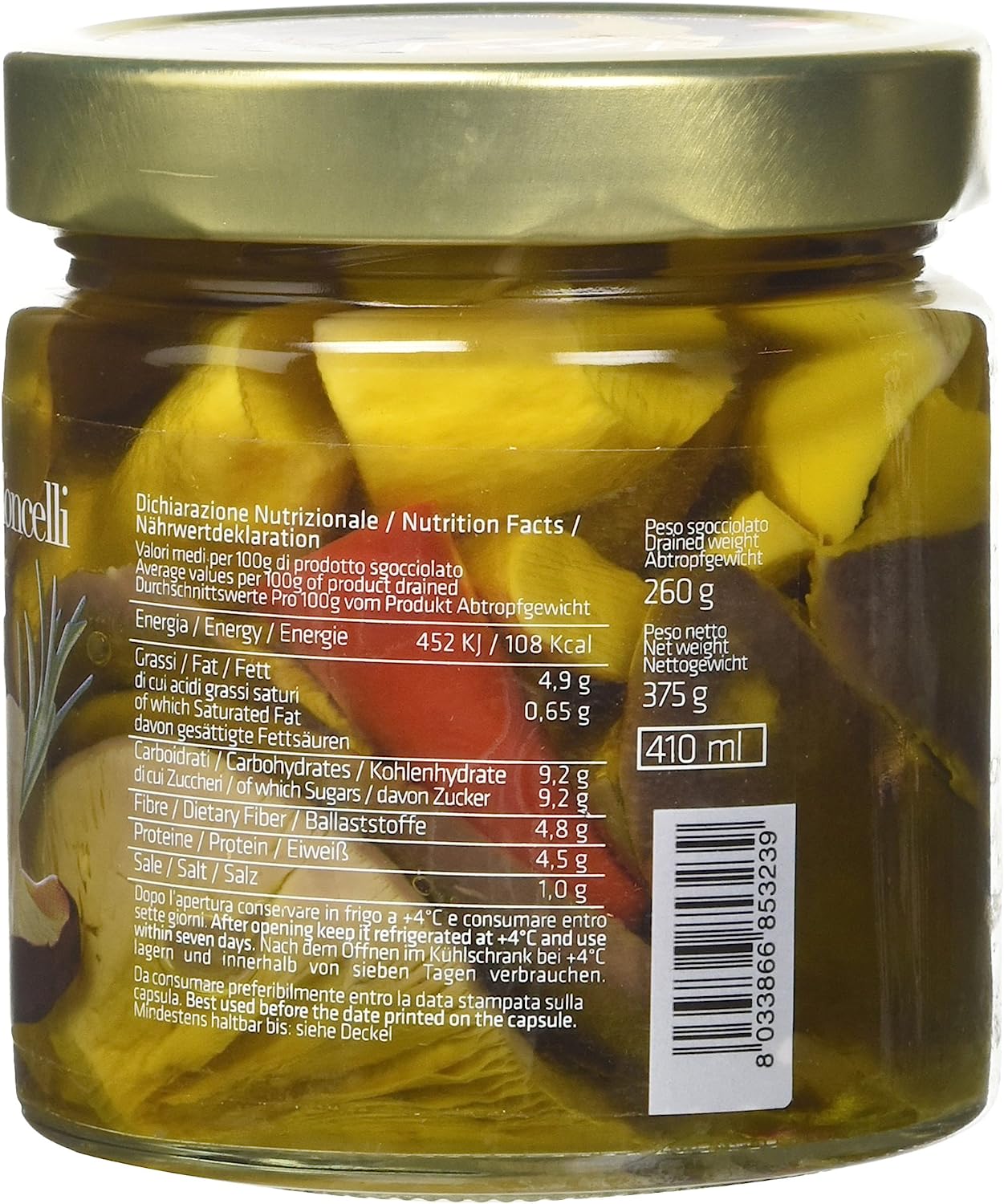 Mastrototaro Food Funghi Carboncelli in Olio Extra Vergine di Oliva - 410 ml