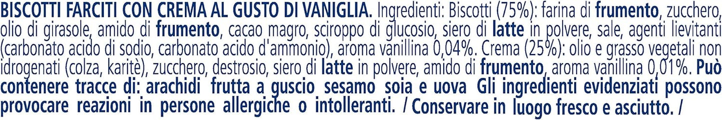 Pavesi Espositore Ringo, Biscotti Farciti con Crema al Gusto Vaniglia per Colazione o Gustoso Snack, Senza Olio di Palma, Espositore con 24 Pezzi da 55 g, Totale: 1320 g