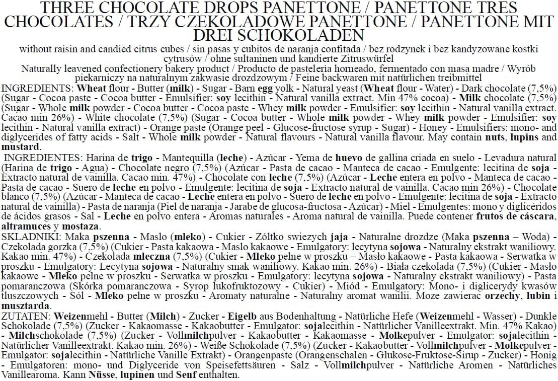 Vergani Panettone ai 3 Cioccolati 750g