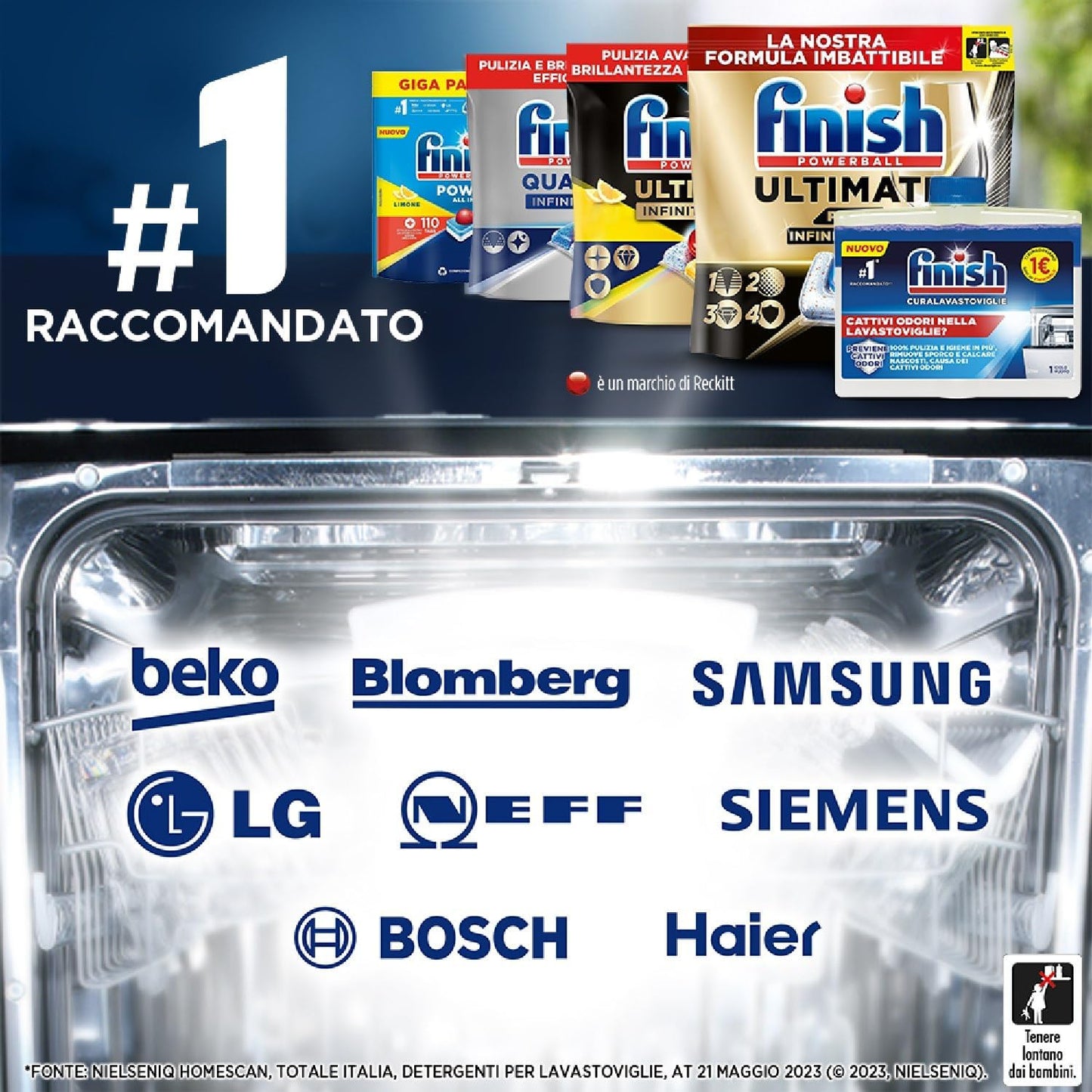 Finish Curalavastoviglie Raccomandato da Napisan, 1 Prodotto da 250 ml di Cura Lavastoviglie, Additivo per una Lavastoviglie Pulita dai Residui di Grasso e Calcare