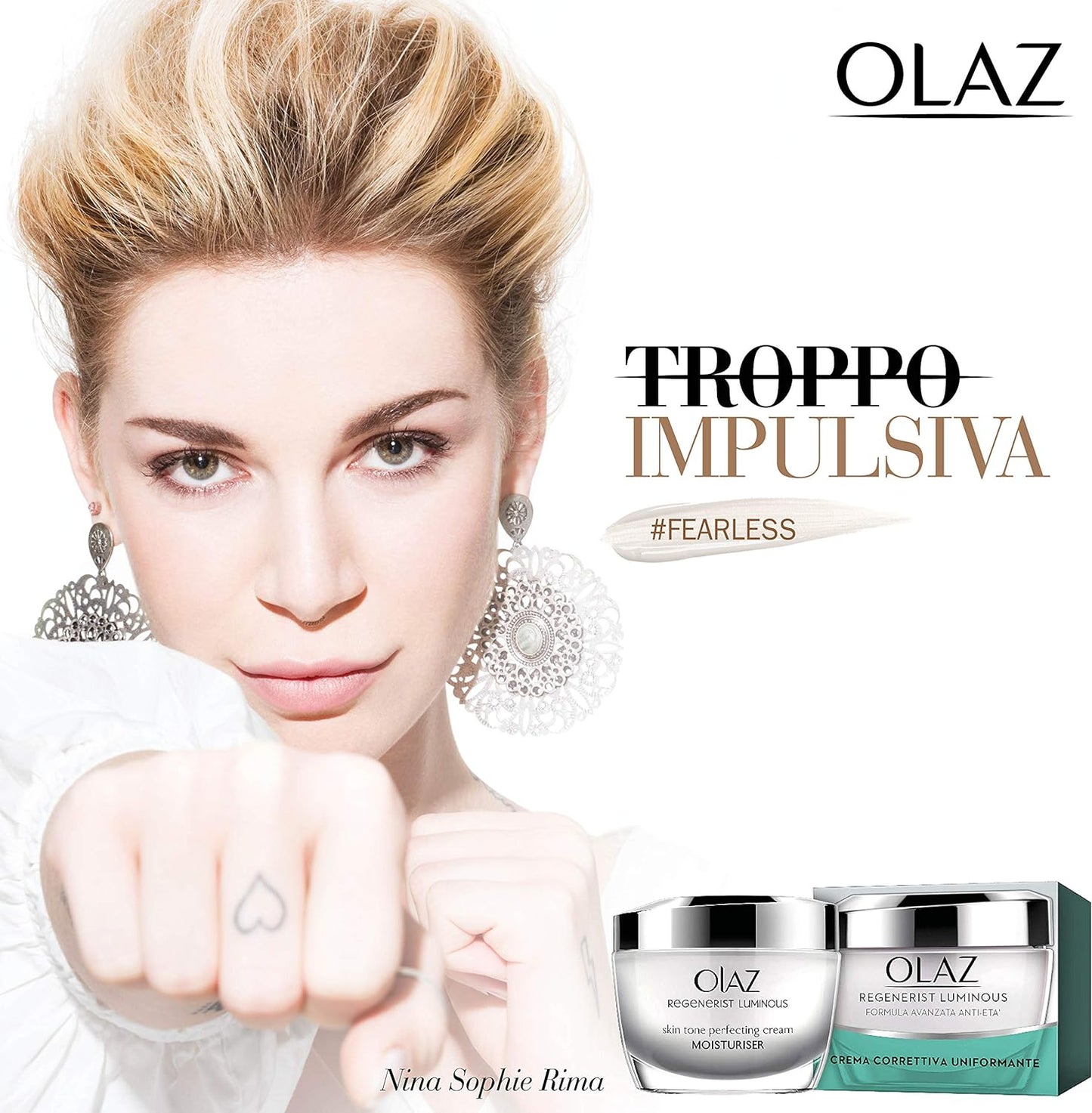 Olaz Regenerist Luminous Crema Viso Antirughe e Antimacchie, Uniformante, idratante e illuminante. Formula Avanzata con Niacinamide e Glicerina - 50 ml