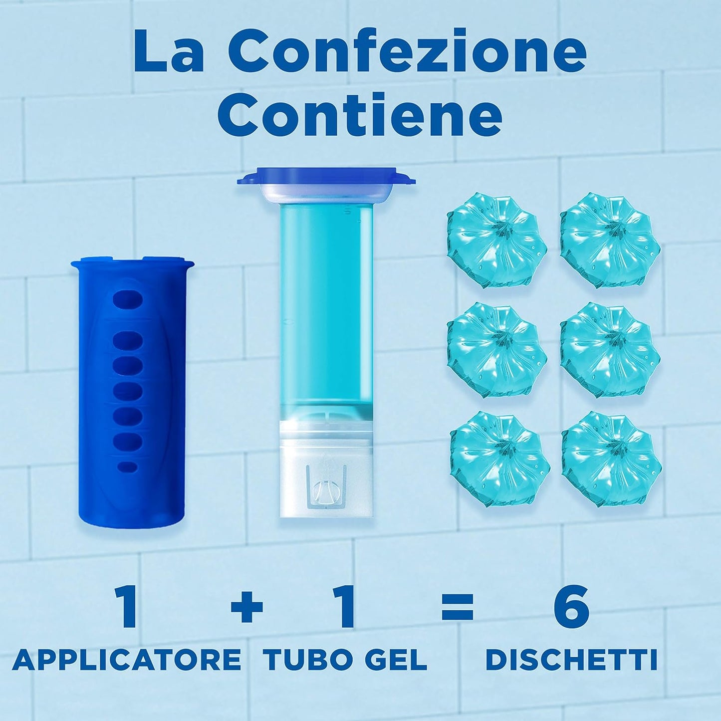 Duck Fresh Discs - Base per Dischi Gel Igienizzanti WC, Profumo Marine - Confezione da 1 Applicatore, 1 Tubo, 6 Dischetti