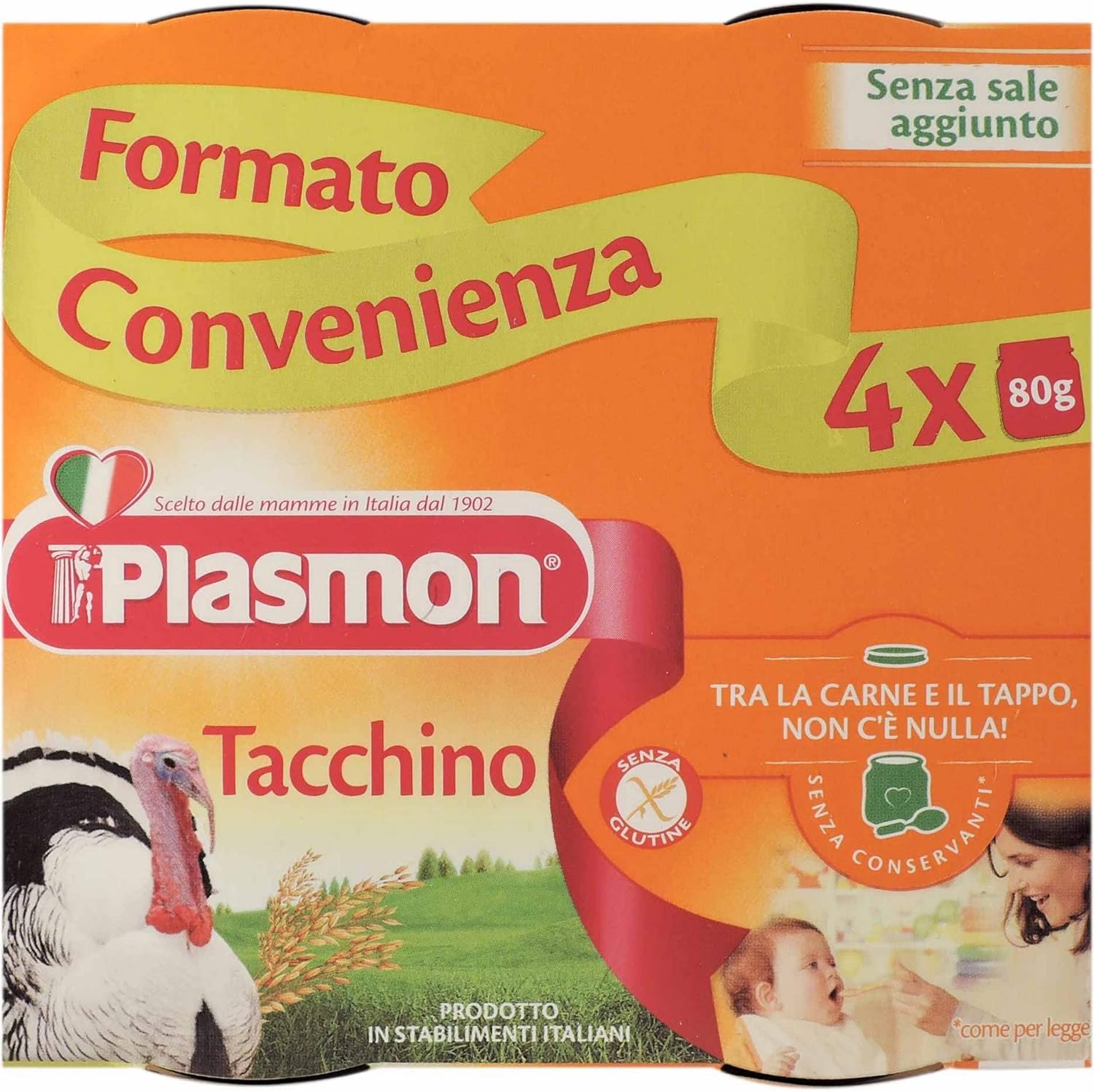 Plasmon Omogeneizzati carne- Tacchino 4x80gr – Raspada