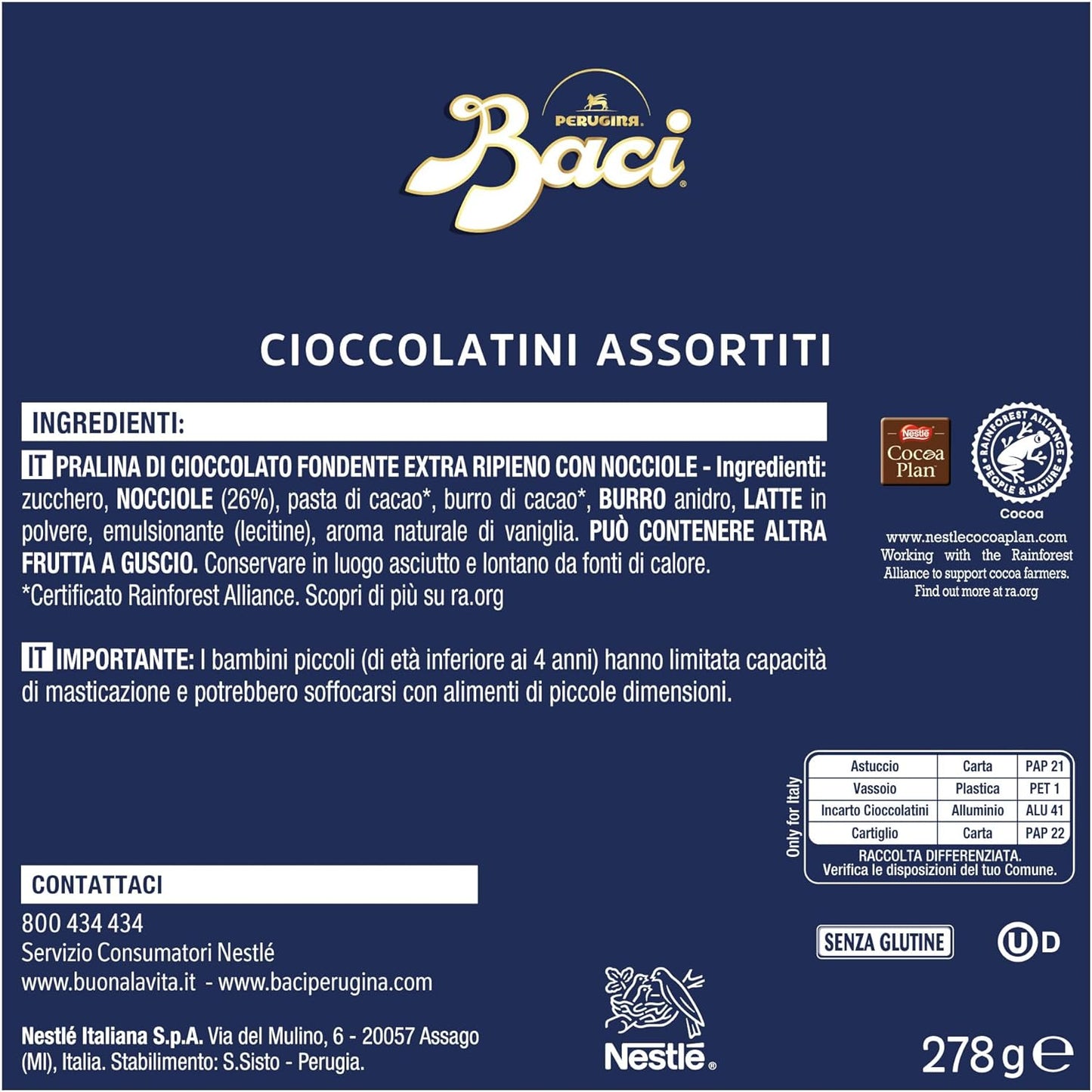 Perugina Baci Calendario Avvento 2023 Cioccolatini Assortiti, 278g