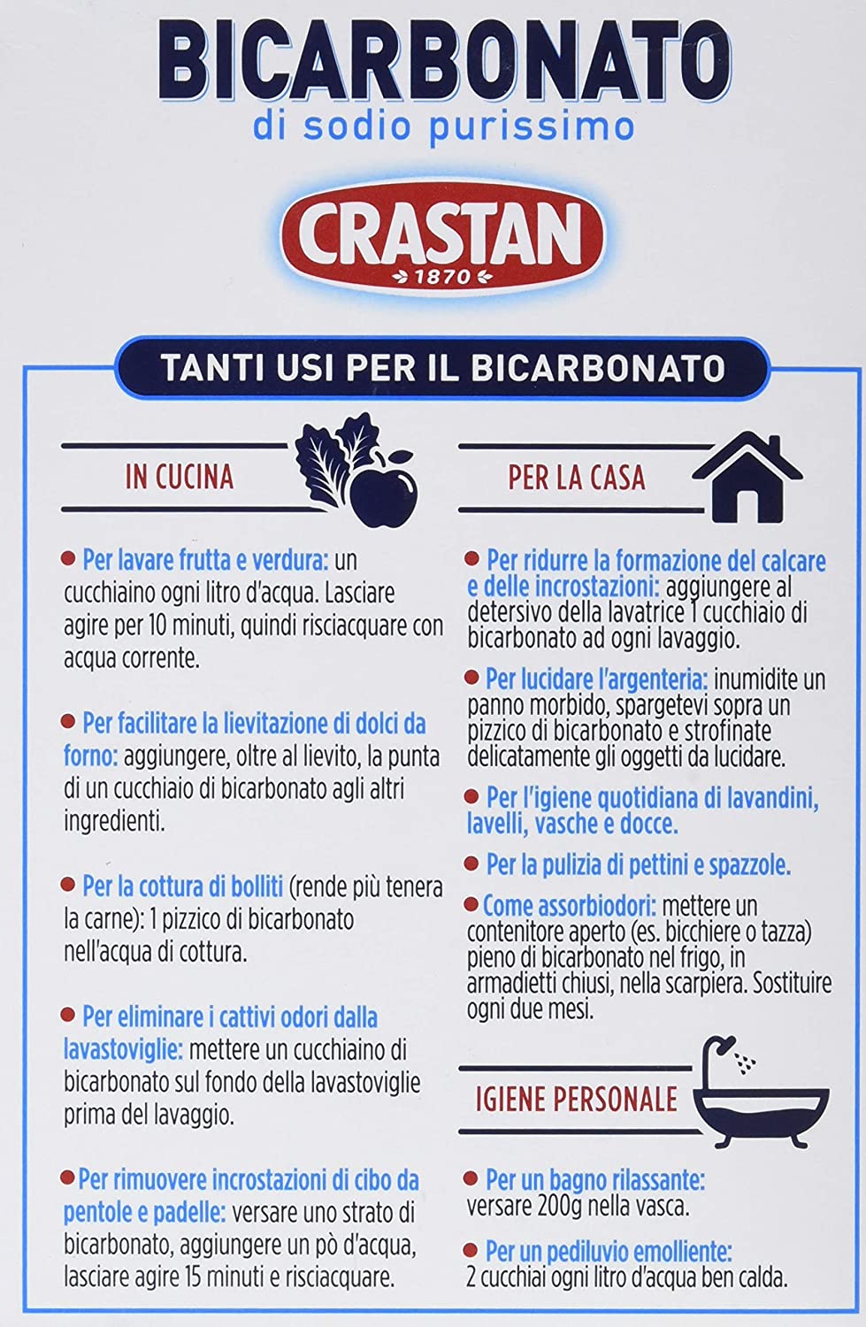 Crastan Bicarbonato di Sodio - 1 Astuccio da 1000 gr
