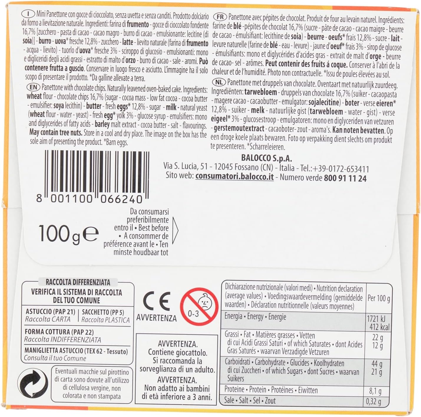 Balocco Mini Panettone Panettoncino Paw Patrol con Sorpresa, 80g