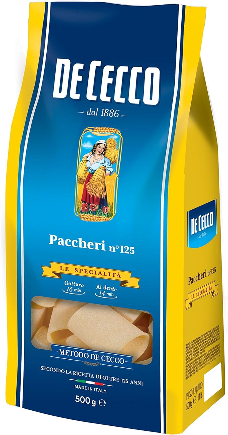 5 X Pasta De Cecco 100% italiano Paccheri N 125 pasta 500 G