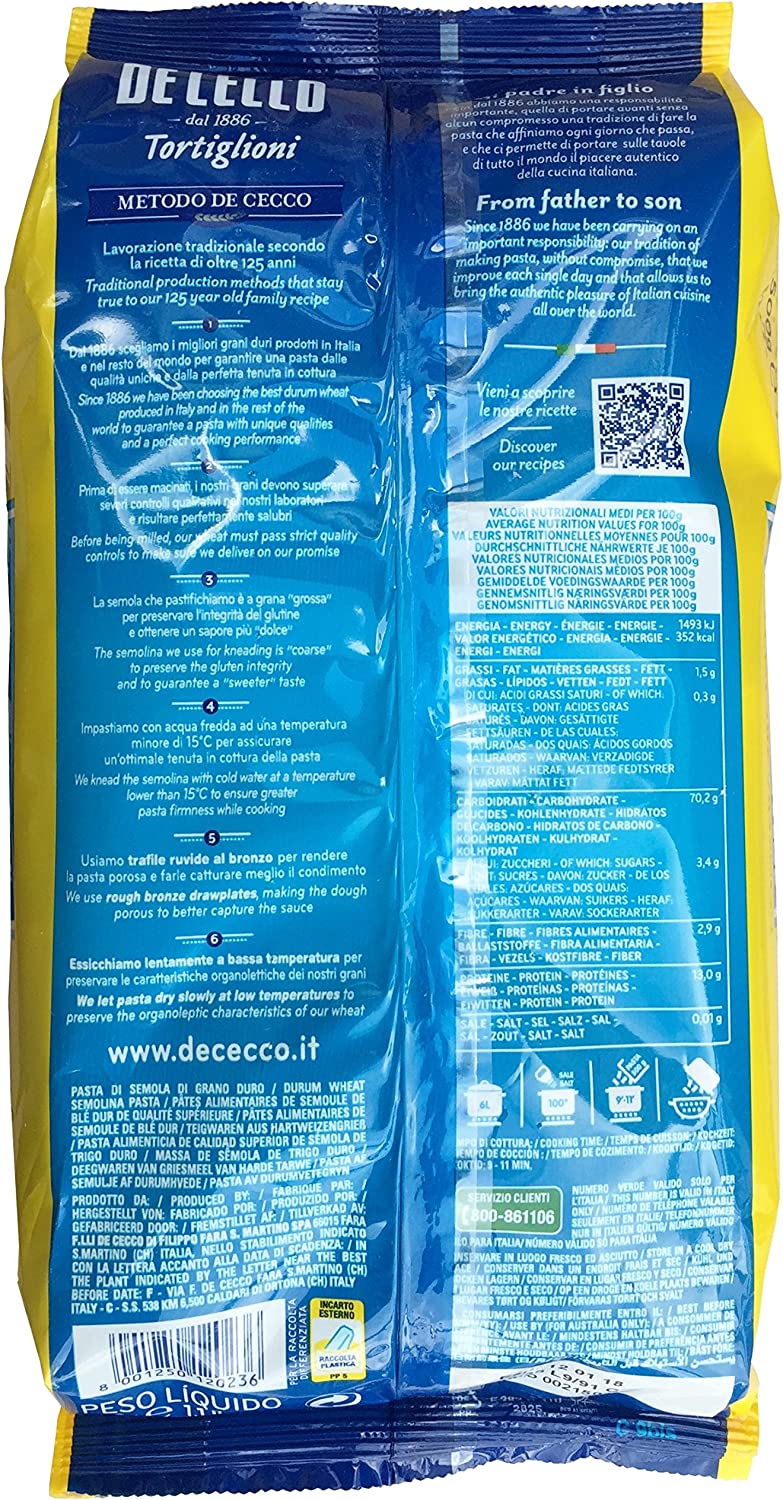 PASTA DE CECCO G500 N23 TORTIGL.