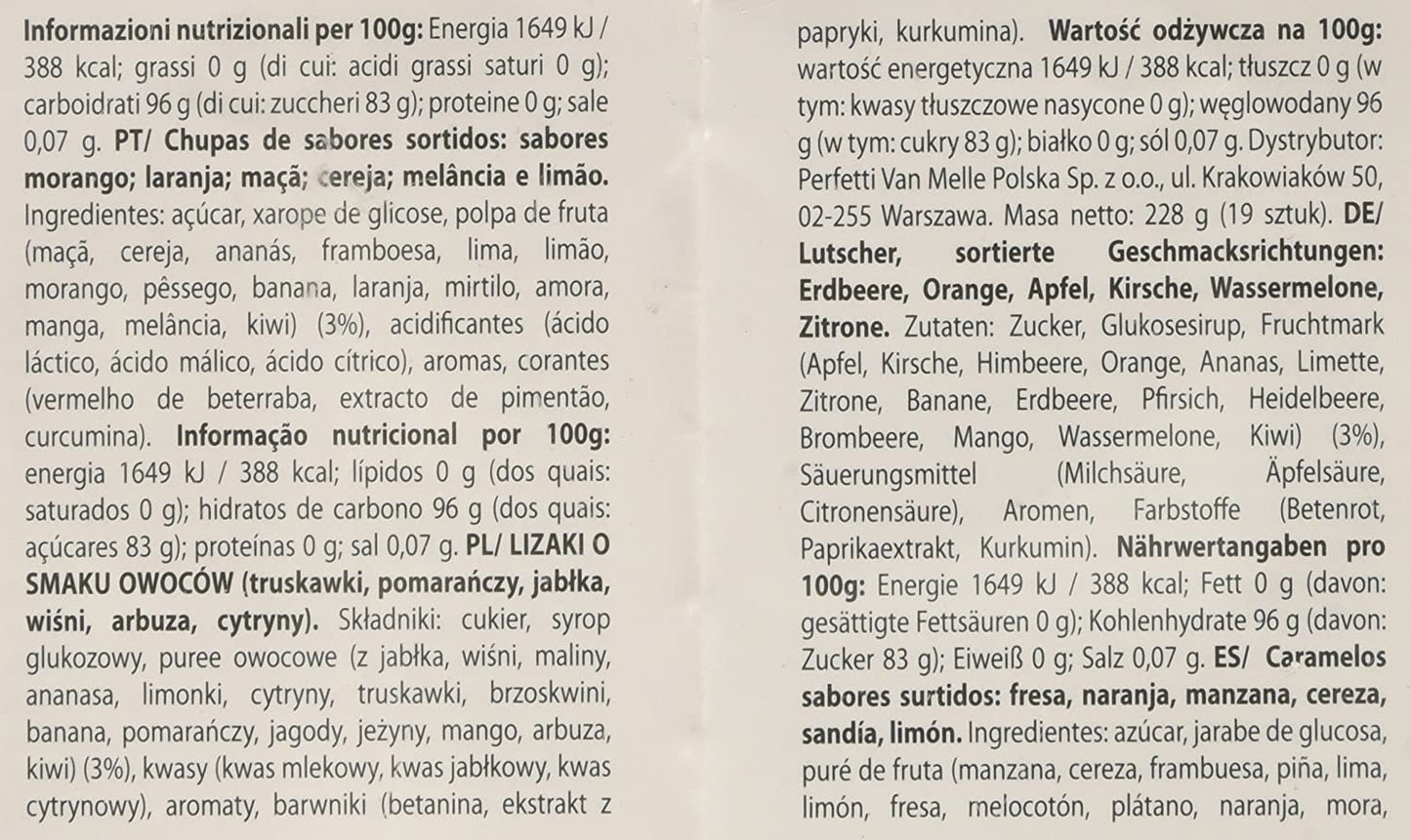Chupa Chups Flower Bouquet, Lollipop Gusti Frutti Assortiti al Limone, Arancia, Fragola, Mela, Anguria e Ciliegia, Ottimo come Idea Regalo per Natale, Bouquet da 19 lecca lecca Monopezzo