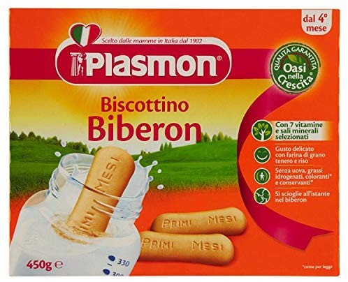 Plasmon - Biscottino Biberon, Pensato per I Suoi Primi Mesi Gr.450 – Raspada