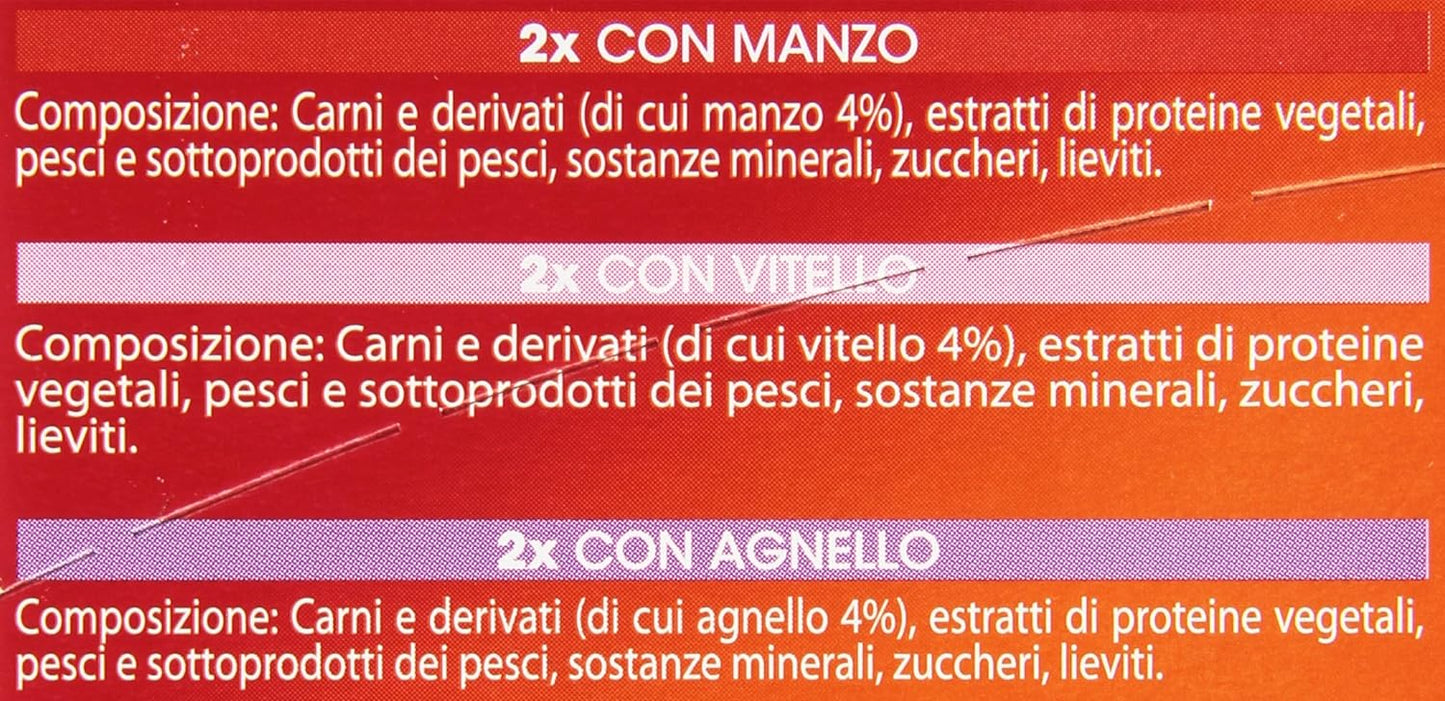 Gourmet Mon Petit Gatto Selezione Prelibata con Carni, con Manzo, Vitello e Agnello, 6 x 50gr