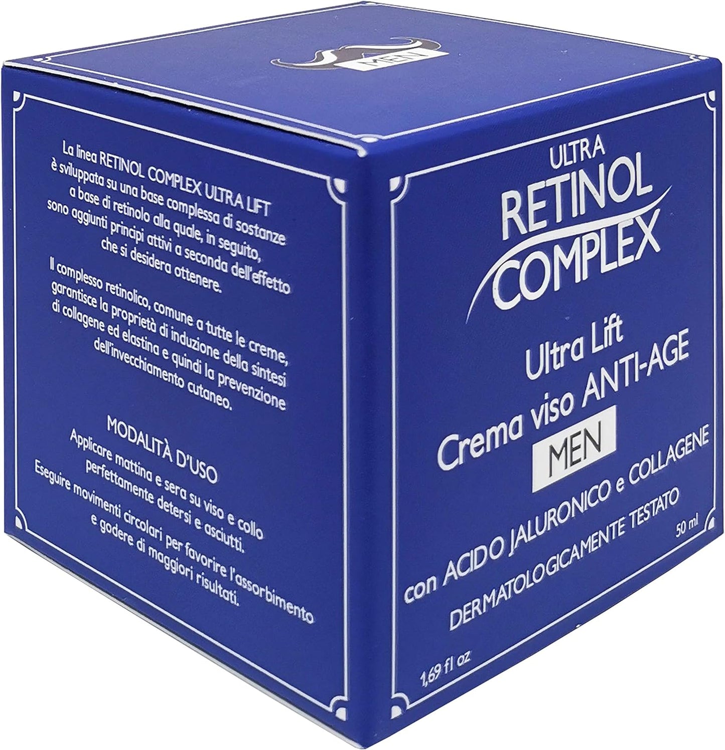 RETINOL COMPLEX CREMA VISO ANTI-AGE ANTIETA' UOMO MEN ACIDO JALURONICO E COLLAGENE 50ML