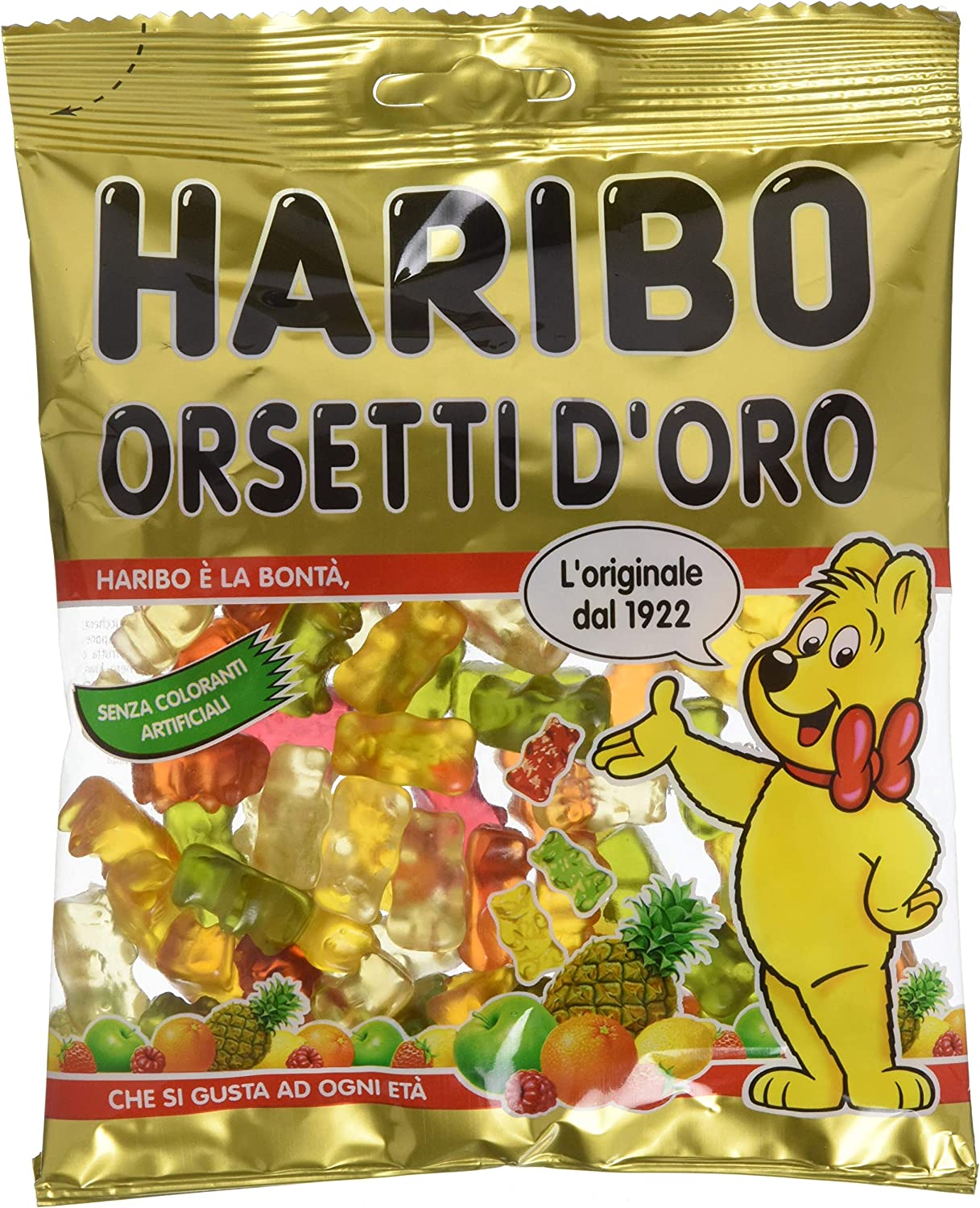 Haribo Mini Orsetti D'Oro, Caramelle Gommose, Gusto Frutta, Ideali