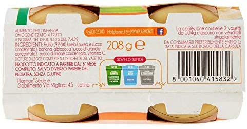 Plasmon 4 Frutti Omogeneizzato 2 x 104 g