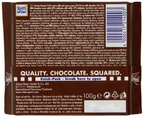 Ritter Sport Butter Biscuit 100 g (Pack of 8)