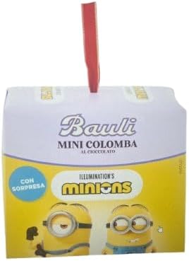 12X Confezione Per Bauli Mini Colomba al Cioccolato Minions, 100 gr, Confezione da 12 Pezzi