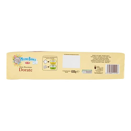 4X Mulino Bianco Fette Biscottate Dorate Classiche, Croccanti e Friabili al Punto Giusto 630g [BOX da 4 Confezioni]