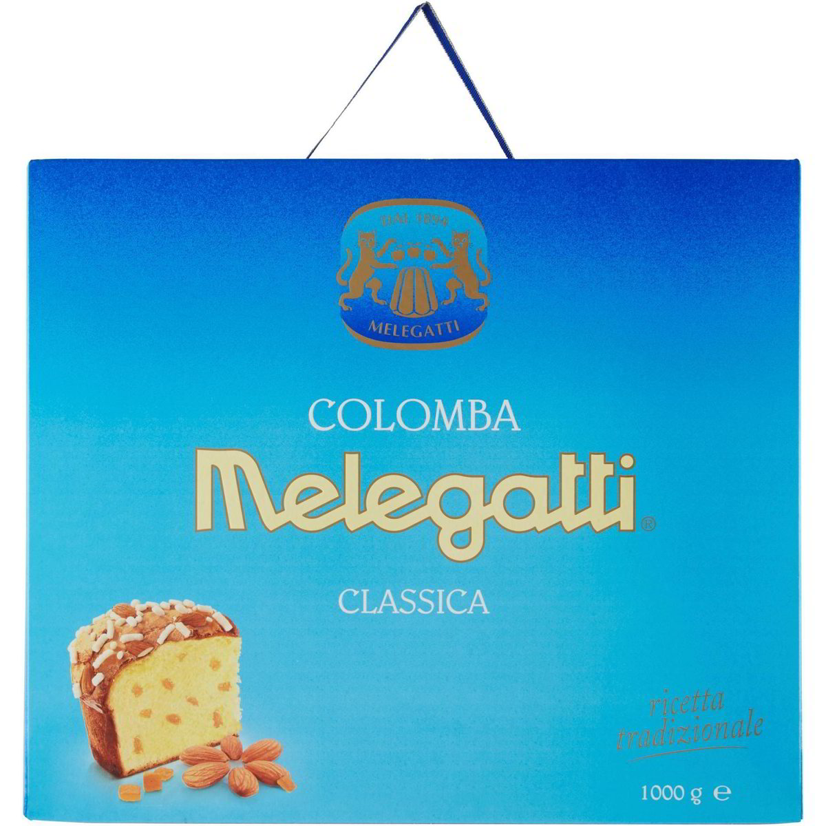 Colomba Pasquale Classica Melegatti, Con Canditi, Copertura Di Glassa E Mandorle Intere, 1kg