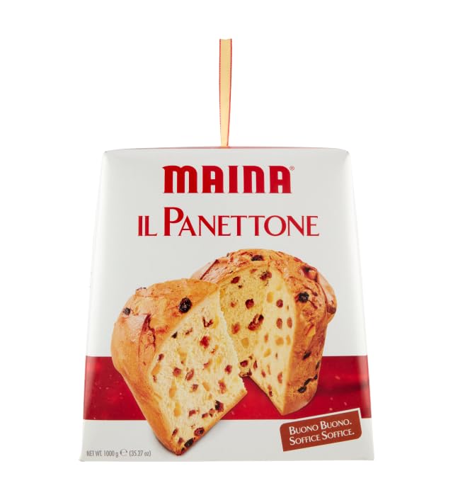 Maina il Panettone Buono e Soffice con Canditi e Uva Sultanina 1000g 1kg - Natale 2023