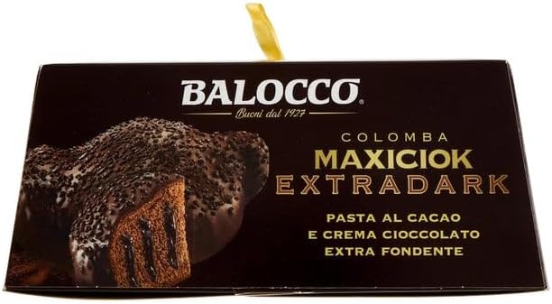 BaIocco Colomba Maxiciok Extradark 750g – Colomba Pasquale al Cacao con Crema al Cioccolato Extra Fondente 80% – Soffice Impasto con Gocce e Copertura Dark – Idea Regalo Pasqua