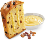 8x Maina Panettone Crema Pasticcera - Dolce Natalizio Tradizionale Italiano - Torta Natalizia con Crema Pasticcera e Uva Sultanina 800g + Portachiavi Beni Culinari in Omaggio
